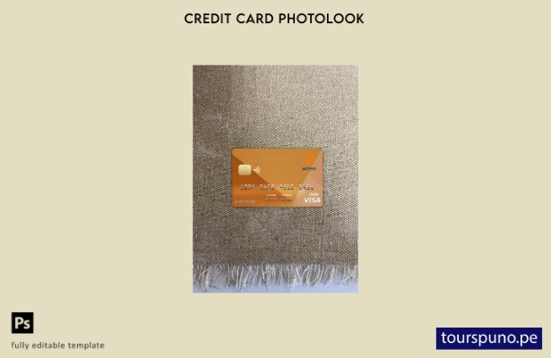 listo para imprimir plantilla frontal de aspecto fotográfico de tarjeta visa  61